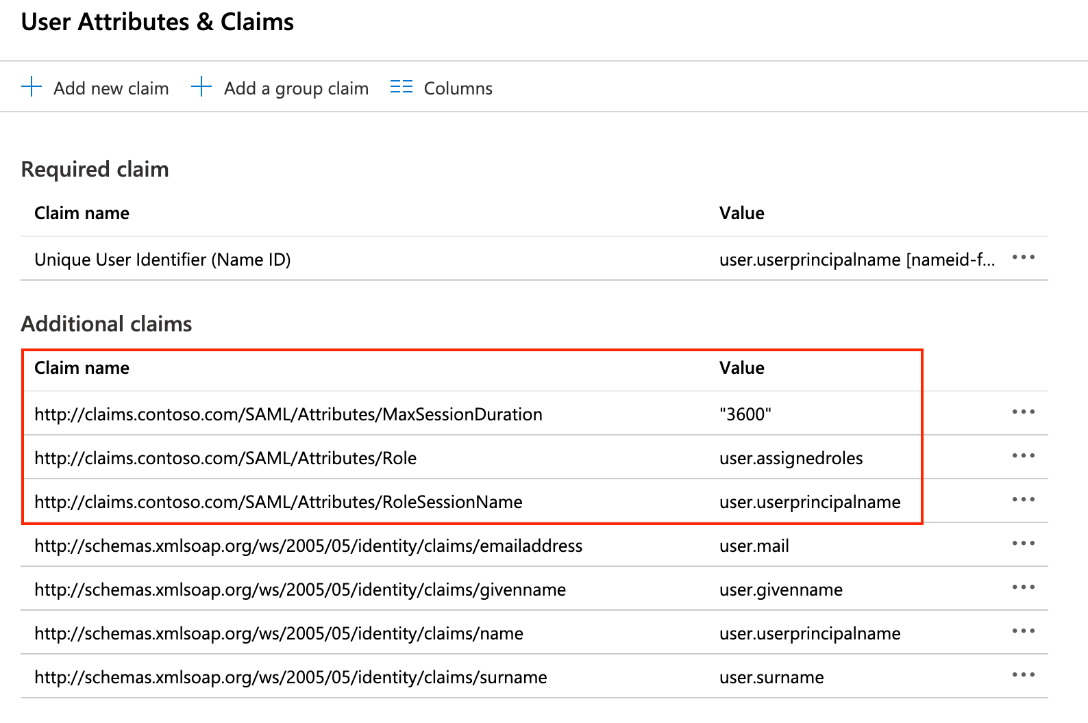 Azure AD App - User Attributes and Claims