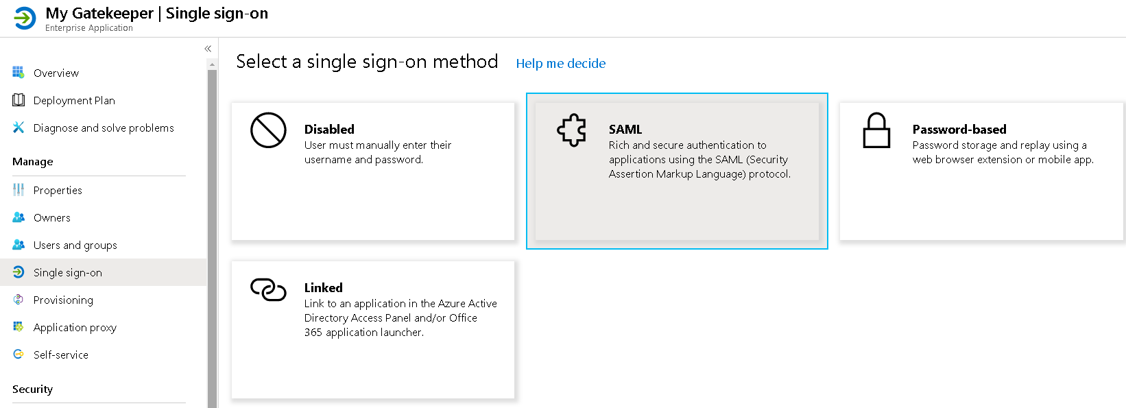 Azure AD App - Enable SAML