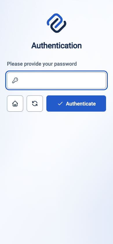Approving browser presents the password checkpoint for the synthetic Alice Example account